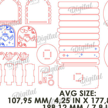 Intra απο ξύλο plywood 3mm-4mm πάχος – Κοπή λέιζερ γραμματοκιβωτίου του Αγίου Βαλεντίνου. Αγαπήστε το Δίασταση  20x20 cm INTRAFABR-112690408 - Image 2