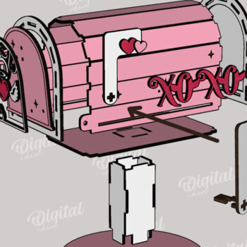 Intra απο ξύλο plywood 3mm-4mm πάχος – Κοπή λέιζερ γραμματοκιβωτίου του Αγίου Βαλεντίνου. Αγαπήστε το Δίασταση  20x20 cm INTRAFABR-112690408 - Image 3