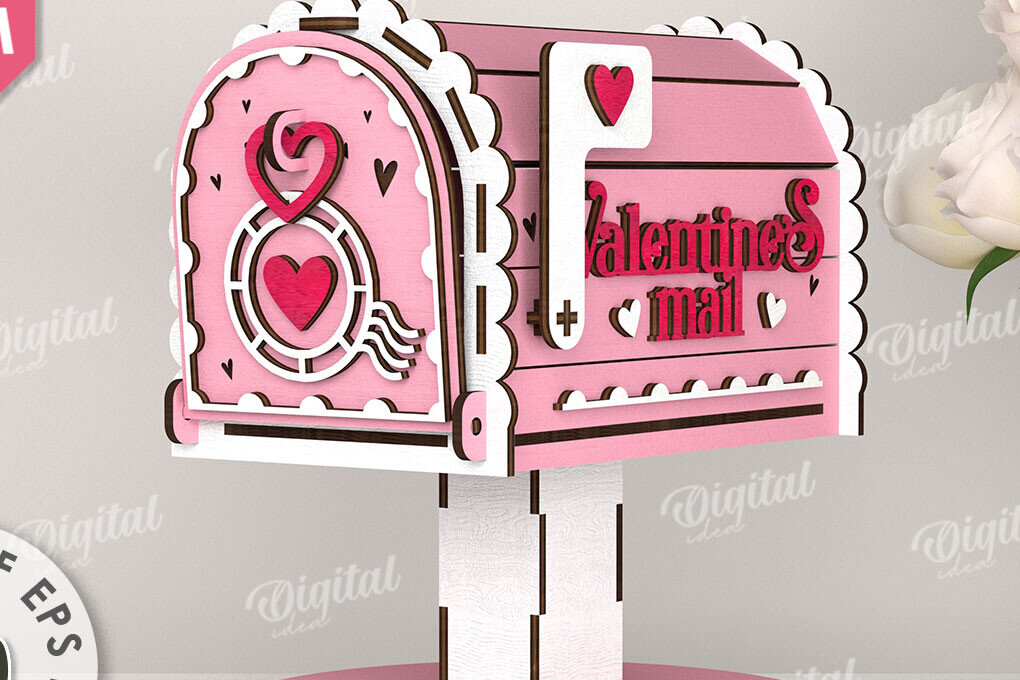 Intra απο ξύλο plywood 3mm-4mm πάχος – Κοπή λέιζερ γραμματοκιβωτίου του Αγίου Βαλεντίνου. Αγαπήστε το Δίασταση  20x20 cm INTRAFABR-112690270