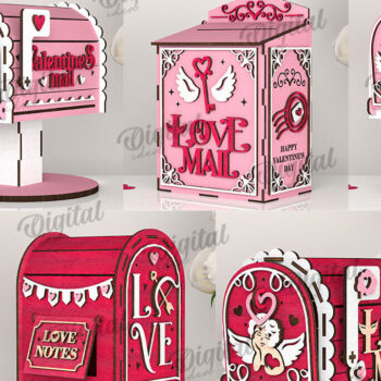 Intra απο ξύλο plywood 3mm-4mm πάχος – Πακέτο αποκοπής λέιζερ γραμματοκιβωτίων του Αγίου Βαλεντίνου Δίασταση  20x20 cm INTRAFABR-112859747 - Image 2