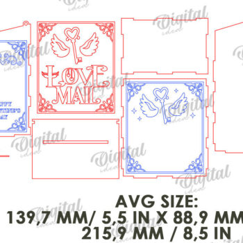 Intra απο ξύλο plywood 3mm-4mm πάχος – Πακέτο αποκοπής λέιζερ γραμματοκιβωτίων του Αγίου Βαλεντίνου Δίασταση  20x20 cm INTRAFABR-112859747 - Image 8