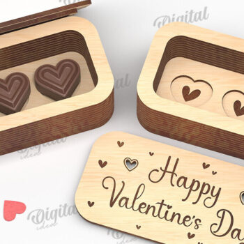 Intra απο ξύλο plywood 3mm-4mm πάχος – Valentine's Mini Chocolate Box Cut Laser Δίασταση  20x20 cm INTRAFABR-112021915 - Image 1