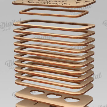 Intra απο ξύλο plywood 3mm-4mm πάχος – Valentine's Mini Chocolate Box Cut Laser Δίασταση  20x20 cm INTRAFABR-112021966 - Image 2