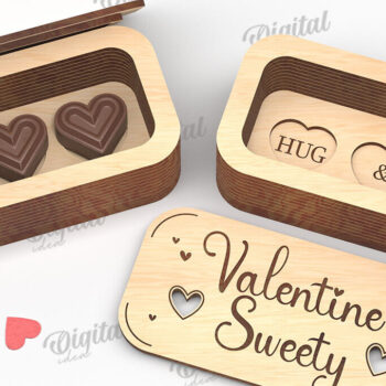 Intra απο ξύλο plywood 3mm-4mm πάχος – Valentine's Mini Chocolate Box Cut Laser Δίασταση  20x20 cm INTRAFABR-112022008 - Image 1