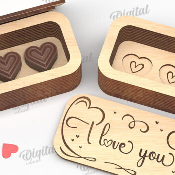 Intra απο ξύλο plywood 3mm-4mm πάχος – Valentine's Mini Chocolate Box Cut Laser Δίασταση  20x20 cm INTRAFABR-112022025 - Image 1