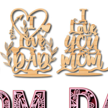 Intra απο ξύλο plywood 3mm-4mm πάχος – Χειροτεχνία με στολίδια για τη μαμά και τον μπαμπά του Αγίου Βαλεντίνου Δίασταση  20x20 cm INTRAFABR-21712030 - Image 1