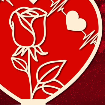 Intra απο ξύλο plywood 3mm-4mm πάχος – Valentine’s Multi-layer Heart Stand Δίασταση  20x20 cm INTRAFABR-23714713 - Image 1