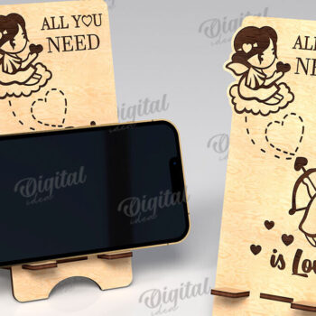 Intra απο ξύλο plywood 3mm-4mm πάχος – Βάσεις τηλεφώνου Valentine's Phone Stand LaserCut Bundle Δίασταση  20x20 cm INTRAFABR-111985200 - Image 3