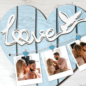 Intra απο ξύλο plywood 3mm-4mm πάχος – Αποκοπή με λέιζερ πίνακας προβολής φωτογραφιών Valentines Δίασταση  45x45 cm INTRAFABR-113927254