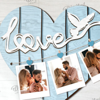 Intra απο ξύλο plywood 3mm-4mm πάχος – Αποκοπή με λέιζερ πίνακας προβολής φωτογραφιών Valentines Δίασταση  45x45 cm INTRAFABR-113927254 - Image 1