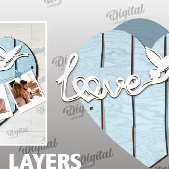 Intra απο ξύλο plywood 3mm-4mm πάχος – Αποκοπή με λέιζερ πίνακας προβολής φωτογραφιών Valentines Δίασταση  45x45 cm INTRAFABR-113927254 - Image 2