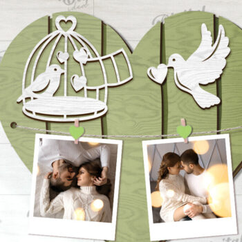 Intra απο ξύλο plywood 3mm-4mm πάχος – Αποκοπή με λέιζερ πίνακας προβολής φωτογραφιών Valentines Δίασταση  45x45 cm INTRAFABR-113927371 - Image 1