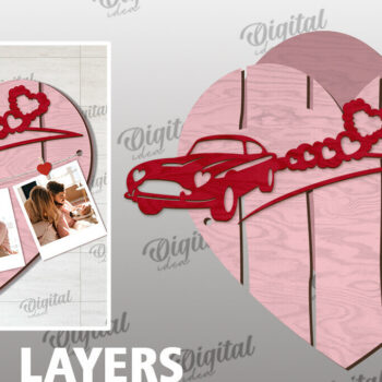 Intra απο ξύλο plywood 3mm-4mm πάχος – Αποκοπή με λέιζερ πίνακας προβολής φωτογραφιών Valentines Δίασταση  45x45 cm INTRAFABR-113927437 - Image 2