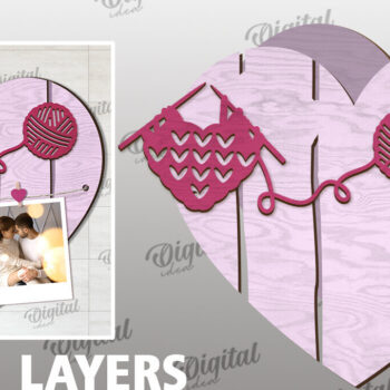 Intra απο ξύλο plywood 3mm-4mm πάχος – Αποκοπή με λέιζερ πίνακας προβολής φωτογραφιών Valentines Δίασταση  45x45 cm INTRAFABR-113927495 - Image 2