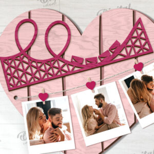 Intra απο ξύλο plywood 3mm-4mm πάχος – Αποκοπή με λέιζερ πίνακας προβολής φωτογραφιών Valentines Δίασταση  45x45 cm INTRAFABR-113927563