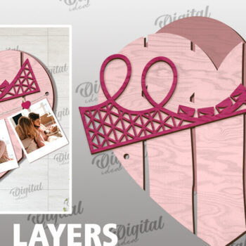 Intra απο ξύλο plywood 3mm-4mm πάχος – Αποκοπή με λέιζερ πίνακας προβολής φωτογραφιών Valentines Δίασταση  45x45 cm INTRAFABR-113927563 - Image 2