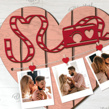 Intra απο ξύλο plywood 3mm-4mm πάχος – Αποκοπή με λέιζερ πίνακας προβολής φωτογραφιών Valentines Δίασταση  45x45 cm INTRAFABR-113927610 - Image 1