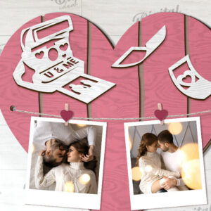 Intra απο ξύλο plywood 3mm-4mm πάχος – Valentines Photo Display Board LaserCut Δίασταση  20x20 cm INTRAFABR-113927120
