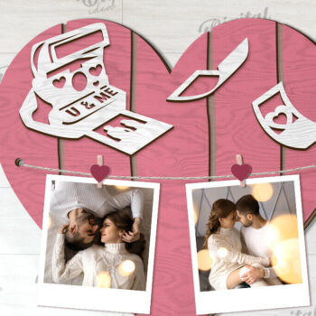 Intra απο ξύλο plywood 3mm-4mm πάχος – Valentines Photo Display Board LaserCut Δίασταση  20x20 cm INTRAFABR-113927120 - Image 1