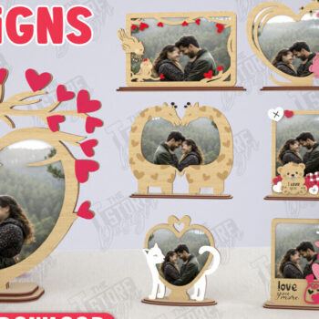 Intra απο ξύλο plywood 3mm-4mm πάχος – Πακέτο κορνίζας του Αγίου Βαλεντίνου | CNC Δίασταση  20x20 cm INTRAFABR-115368215 - Image 1