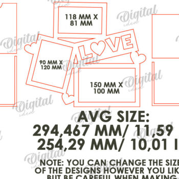 Intra απο ξύλο plywood 3mm-4mm πάχος – Κορνίζα Αγίου Βαλεντίνου Δίασταση  20x20 cm INTRAFABR-114509555 - Image 2
