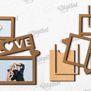 Intra απο ξύλο plywood 3mm-4mm πάχος – Κορνίζα Αγίου Βαλεντίνου Δίασταση  20x20 cm INTRAFABR-114509555 - Image 3