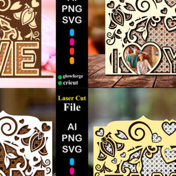 Intra απο ξύλο plywood 3mm-4mm πάχος – Πακέτο κοπής με λέιζερ για κορνίζα Αγίου Βαλεντίνου Δίασταση  20x20 cm INTRAFABR-58736435 - Image 1