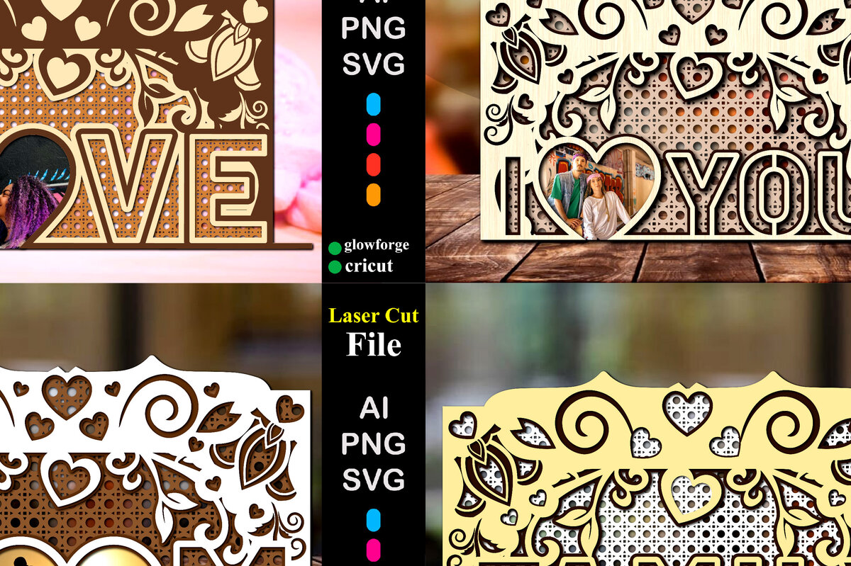 Intra απο ξύλο plywood 3mm-4mm πάχος – Πακέτο κοπής με λέιζερ για κορνίζα Αγίου Βαλεντίνου Δίασταση  20x20 cm INTRAFABR-58736435