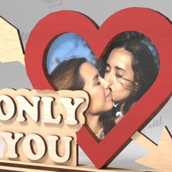 Intra απο ξύλο plywood 3mm-4mm πάχος – Πακέτο LaserCut Κορνίζες Αγίου Βαλεντίνου Δίασταση  20x20 cm INTRAFABR-113993087 - Image 2