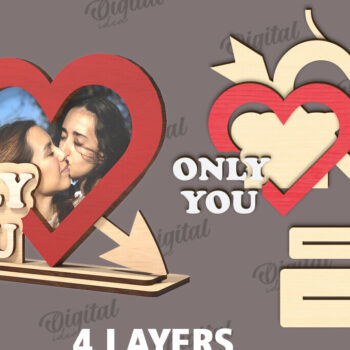 Intra απο ξύλο plywood 3mm-4mm πάχος – Πακέτο LaserCut Κορνίζες Αγίου Βαλεντίνου Δίασταση  20x20 cm INTRAFABR-113993087 - Image 3