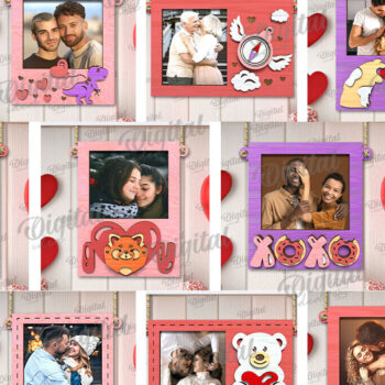 Intra απο ξύλο plywood 3mm-4mm πάχος – Πακέτο LaserCut Κορνίζες Αγίου Βαλεντίνου Δίασταση  20x20 cm INTRAFABR-110248384 - Image 2