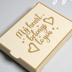 Intra απο ξύλο plywood 3mm-4mm πάχος – Απόσπασμα του Αγίου Βαλεντίνου. 3D κουτί δώρου Δίασταση  20x20 cm INTRAFABR-83086166