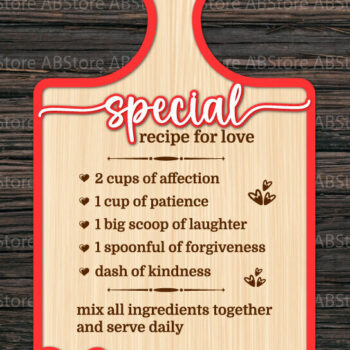 Intra απο ξύλο plywood 3mm-4mm πάχος – Valentines Recipe Cutting Board Vol.02 Δίασταση  20x20 cm INTRAFABR-111092060 - Image 2