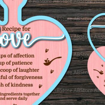 Intra απο ξύλο plywood 3mm-4mm πάχος – Valentines Recipe Cutting Board Vol.02 Δίασταση  20x20 cm INTRAFABR-111092060 - Image 3