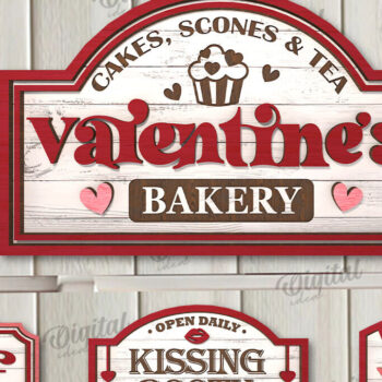 Intra απο ξύλο plywood 3mm-4mm πάχος – Πακέτο κοπής με λέιζερ ρετρό σημαδιών του Αγίου Βαλεντίνου Δίασταση  20x20 cm INTRAFABR-110594548 - Image 1