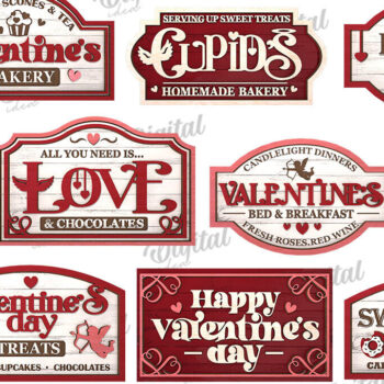 Intra απο ξύλο plywood 3mm-4mm πάχος – Πακέτο κοπής με λέιζερ ρετρό σημαδιών του Αγίου Βαλεντίνου Δίασταση  20x20 cm INTRAFABR-110594548 - Image 2