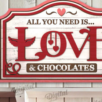 Intra απο ξύλο plywood 3mm-4mm πάχος – Πακέτο κοπής με λέιζερ ρετρό σημαδιών του Αγίου Βαλεντίνου Δίασταση  20x20 cm INTRAFABR-110594548 - Image 8