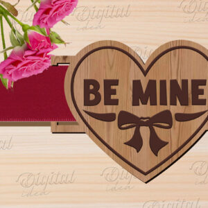 Intra απο ξύλο plywood 3mm-4mm πάχος – Κοπή λέιζερ με κορδέλα δώρου Αγίου Βαλεντίνου Δίασταση  20x20 cm INTRAFABR-83741333