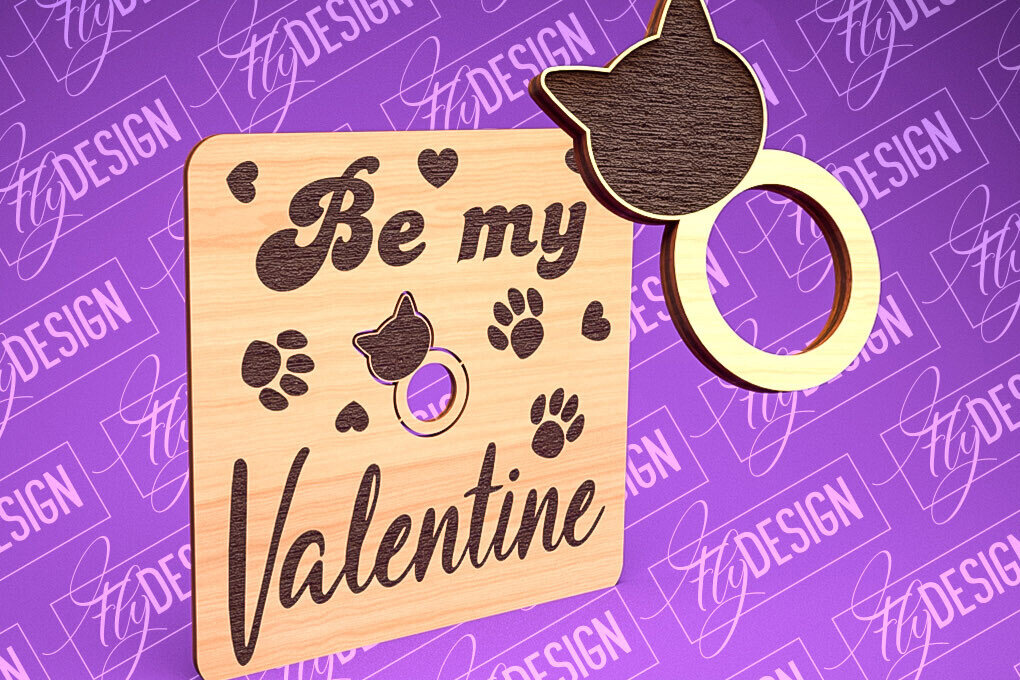 Intra απο ξύλο plywood 3mm-4mm πάχος – Δαχτυλίδι του Αγίου Βαλεντίνου | CNC Δίασταση  20x20 cm INTRAFABR-89201270