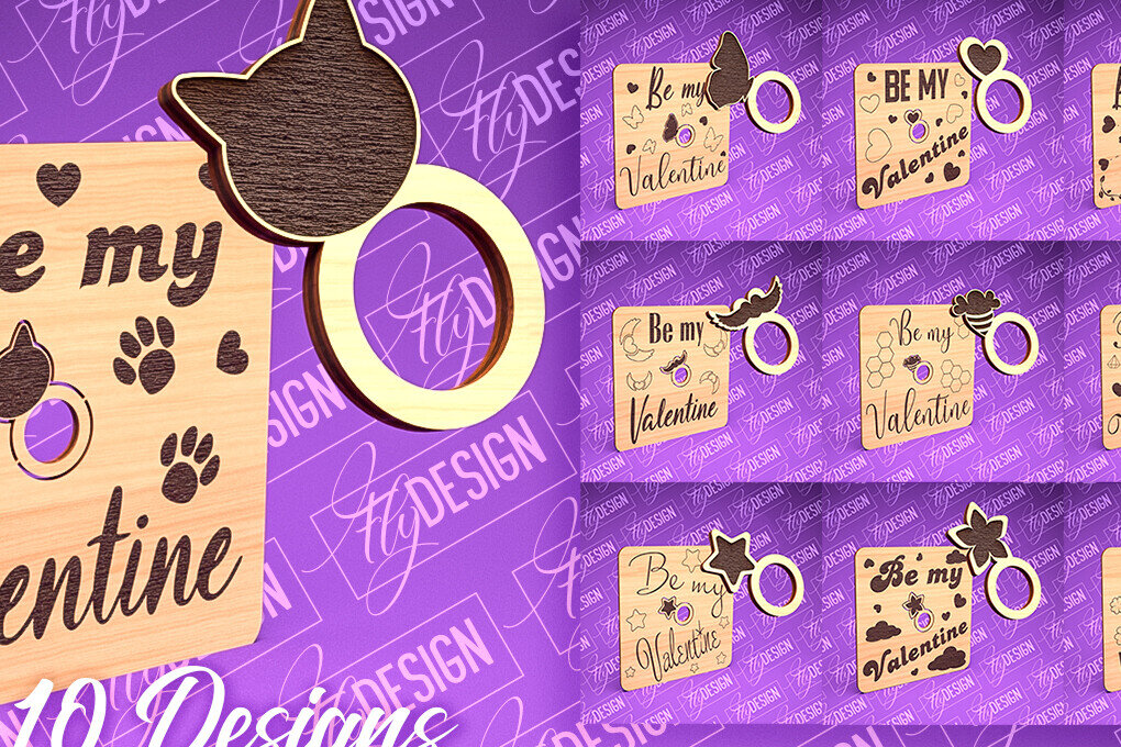 Intra απο ξύλο plywood 3mm-4mm πάχος – Δαχτυλίδι του Αγίου Βαλεντίνου | CNC Δίασταση  20x20 cm INTRAFABR-89201317