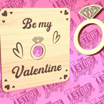 Intra απο ξύλο plywood 3mm-4mm πάχος – Δαχτυλίδι του Αγίου Βαλεντίνου | CNC Δίασταση  20x20 cm INTRAFABR-89399354 - Image 1