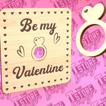 Intra απο ξύλο plywood 3mm-4mm πάχος – Δαχτυλίδι του Αγίου Βαλεντίνου | CNC Δίασταση  20x20 cm INTRAFABR-89399382 - Image 1