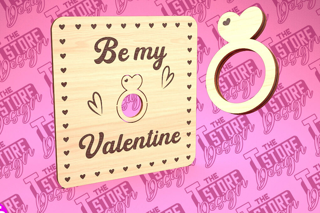 Intra απο ξύλο plywood 3mm-4mm πάχος – Δαχτυλίδι του Αγίου Βαλεντίνου | CNC Δίασταση  20x20 cm INTRAFABR-89399382