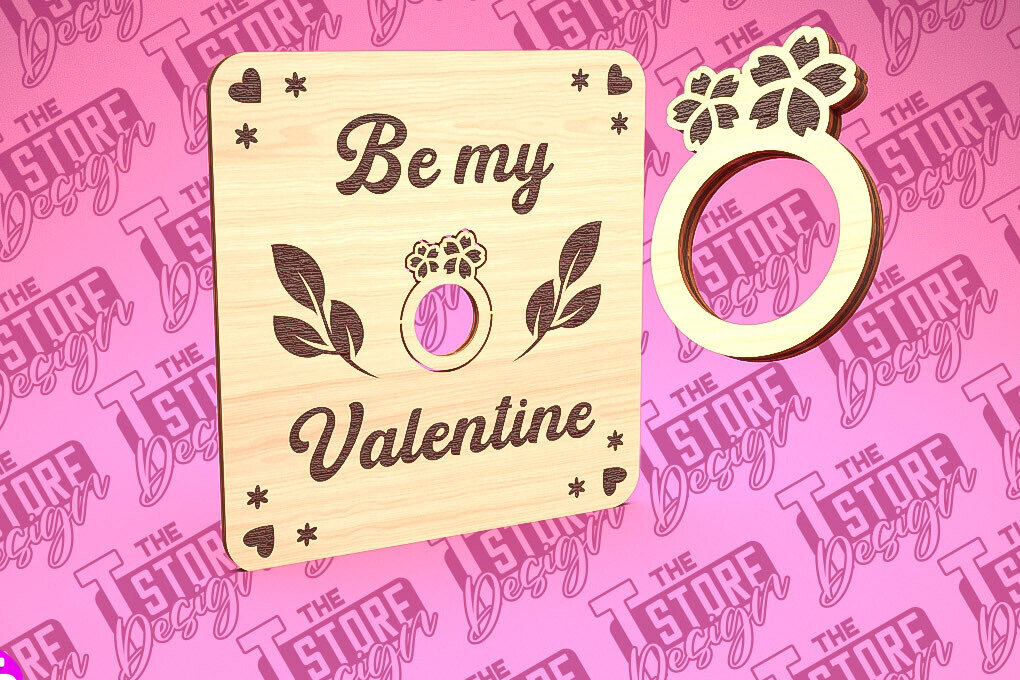 Intra απο ξύλο plywood 3mm-4mm πάχος – Δαχτυλίδι του Αγίου Βαλεντίνου | CNC Δίασταση  20x20 cm INTRAFABR-89399421