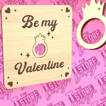 Intra απο ξύλο plywood 3mm-4mm πάχος – Δαχτυλίδι του Αγίου Βαλεντίνου | CNC Δίασταση  20x20 cm INTRAFABR-89399447 - Image 1