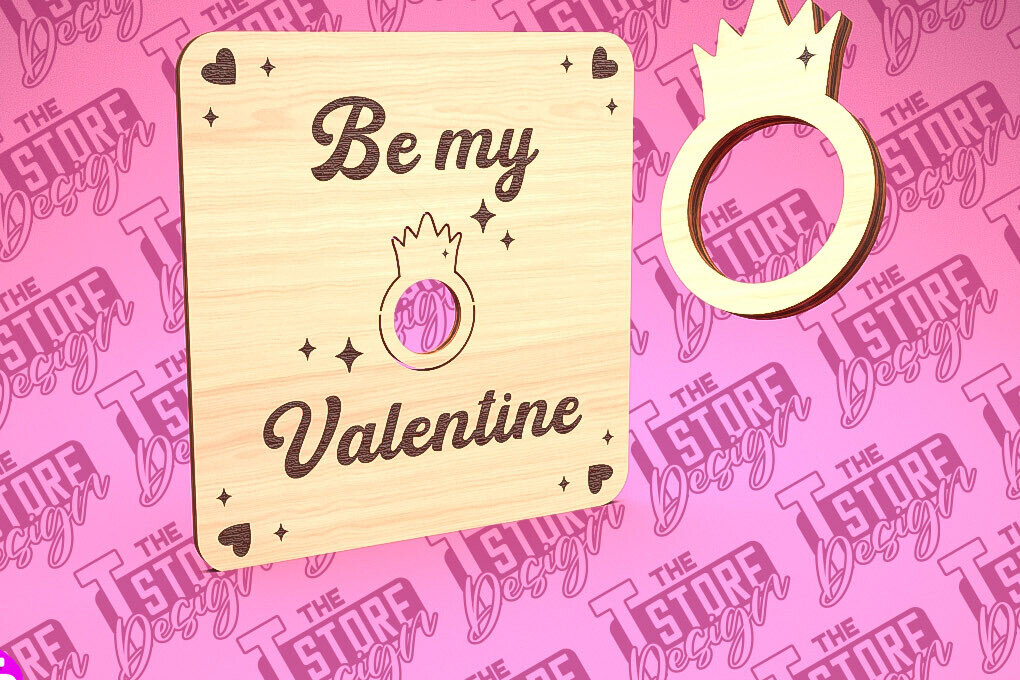 Intra απο ξύλο plywood 3mm-4mm πάχος – Δαχτυλίδι του Αγίου Βαλεντίνου | CNC Δίασταση  20x20 cm INTRAFABR-89399447