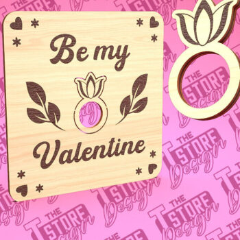 Intra απο ξύλο plywood 3mm-4mm πάχος – Δαχτυλίδι του Αγίου Βαλεντίνου | CNC Δίασταση  20x20 cm INTRAFABR-89399511 - Image 1