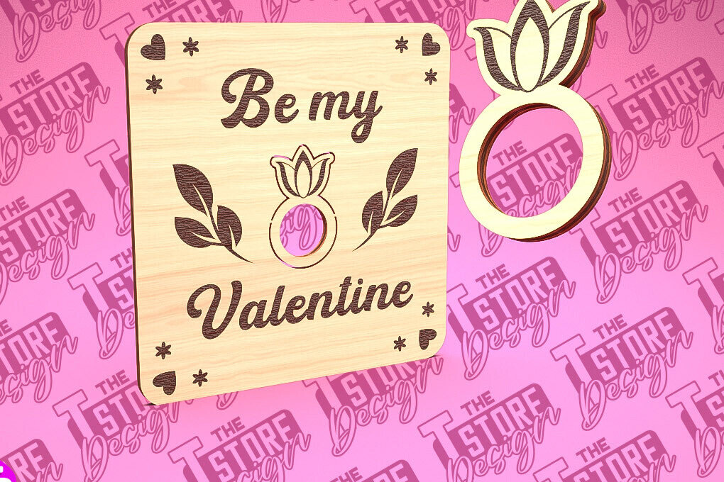 Intra απο ξύλο plywood 3mm-4mm πάχος – Δαχτυλίδι του Αγίου Βαλεντίνου | CNC Δίασταση  20x20 cm INTRAFABR-89399511