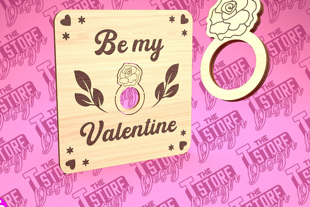 Intra απο ξύλο plywood 3mm-4mm πάχος – Δαχτυλίδι του Αγίου Βαλεντίνου | CNC Δίασταση  20x20 cm INTRAFABR-89399532