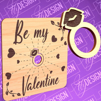 Intra απο ξύλο plywood 3mm-4mm πάχος – Δαχτυλίδι του Αγίου Βαλεντίνου | CNC Δίασταση  20x20 cm INTRAFABR-89200995 - Image 1